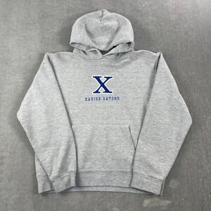 Xavier Gators The Cotton Exchange Mens Medium Gray Hoodie Chenille Patch